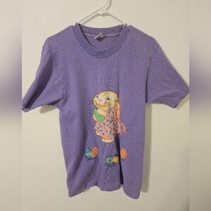 Vintage 90s Easter Bunny Rabbit Eggs Purple Hand Painted Rare Womens Large USA